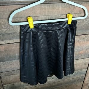 Black Chevron Mini Skater Skirt, Size M
